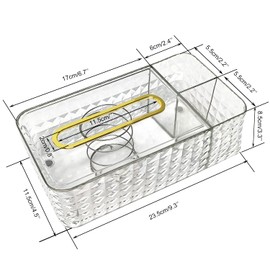 Discoball Tissue Box Clear Tissue Holder Rectangular Napkin Dispenser Tissue Box Cover, Acrylic Tissue Storage Box for Home, Bathroom, Table, Office