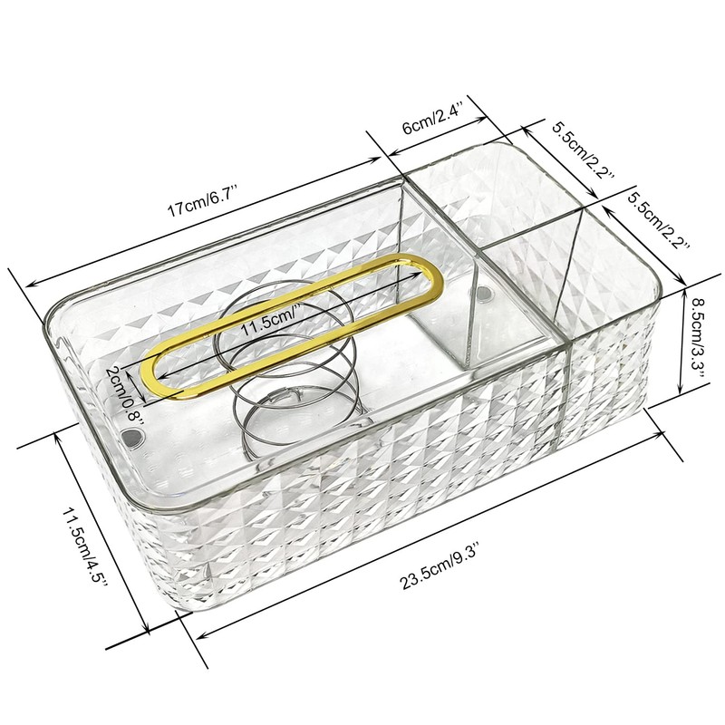 Discoball Tissue Box Clear Tissue Holder Rectangular Napkin Dispenser Tissue