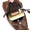 Men Leather Sling Bag Casual Shoulder Chest Crossbody Bag Hiking