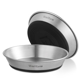 Cuencos para gatos, 2 cuencos de acero inoxidable para gatos para alimentos y agua, platos antideslizantes para gatos pequeños, cachorros y gatos