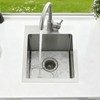 Hotis 15x15 Inch Drop In Bar Sink, Brushed Nickel Stainless