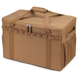 Lemubeane Tactical Camping Storage Bag - 46L Utility Tote Bag Trunk Organizer (Coyote Brown)