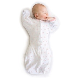 Amazing Baby Transitional Swaddle Sack with Arms Up Half-Length Sleeves and Mitten Cuffs, Tiny Bows, Pink, Large, 6-9 Months (Parents’ Picks Award Winner, Easy Transition with Better Sleep)