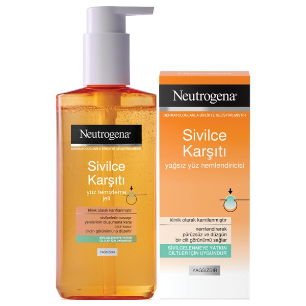 neutrogena sivilce karşıtı temizleme jeli 200 ml+nemlendirici (50 ml)