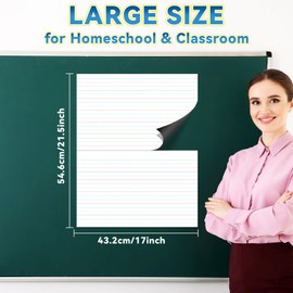 Jumbo Magnetic Handwriting Paper 21.5x17in Dry Erase Lined Paper for Classroom Whiteboard Writing Practice Page Giant Magnetic Newsprint Paper Notebook Story Paper Poster Homeschool Teaching Supplies