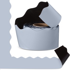 Tenceur 48 Ft x 2.75 Inch Large Magnetic Bulletin Board Borders Bulletin Boarder Trim for Classroom Whiteboard Decorations Scalloped Trim for Office Chalkboard Home Decoration (Gray Blue)