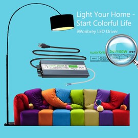 LED Driver 150 Watts Waterproof IP67 Ultra Thin 0.7in 24V DC Output Low Voltage Transformer Outdoor Power Supply Adapter for LED Strip,Landscape Lighting Project, and Any 24V LED Lights