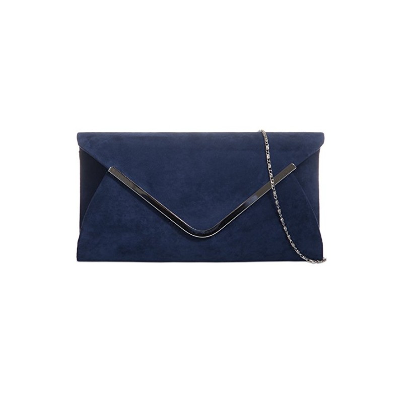 Purple Possum® Navy Blue Envelope Clutch Bag, Dark Blue Faux