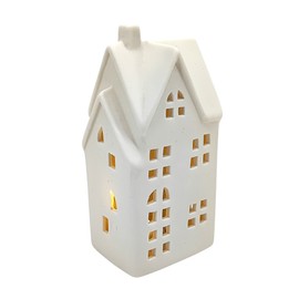 DARO DEKO Ceramic LED House - White Matt - 8 x 17 x 6 cm - Light House