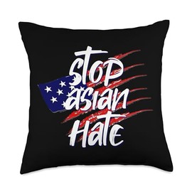 STOP ASIAN HATE AMERICAN FLAG APPAREL & Co. Stop Asian Hate-American Flag Throw Pillow, 18x18, Multicolor