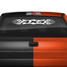 Sticky Creations 4X4 Decal Sticker Windshield Window Vinyl Graphic Banner Rear Back Truck SUV Vehicle Four Wheel Drive Lifted Crawler Tribal Accent 36"x4.25"+ (Design #120)