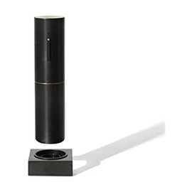 RBT Electric Corkscrew Wine Opener with Foil Cutter and Marble Charging Base, Black