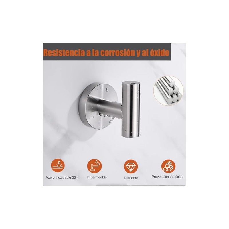 4 PCS Porta Toallas para Baño,304 Gancho de Acero Inoxidable