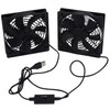 Dual 120mm 5V USB Powered PC Router Fans with Speed