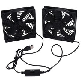 Dual 120mm 5V USB Powered PC Router Fans with Speed Controller High Airflow Cooling Fan for Router Modem Receiver