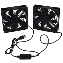 Dual 120mm 5V USB Powered PC Router Fans with Speed Controller High Airflow Cooling Fan for Router Modem Receiver