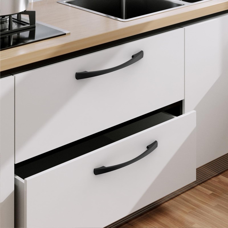 Amerdeco 10 Pack Matte Black Cabinet Pulls 5 Inch(128mm) Hole