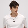 REVEMCN Wooden Cross Necklace for Men Boys - Black Walnut