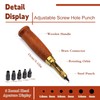 Mnuizu Adjustable Japanese Screw Punch, 6 Tip Sizes Adjustable Screw