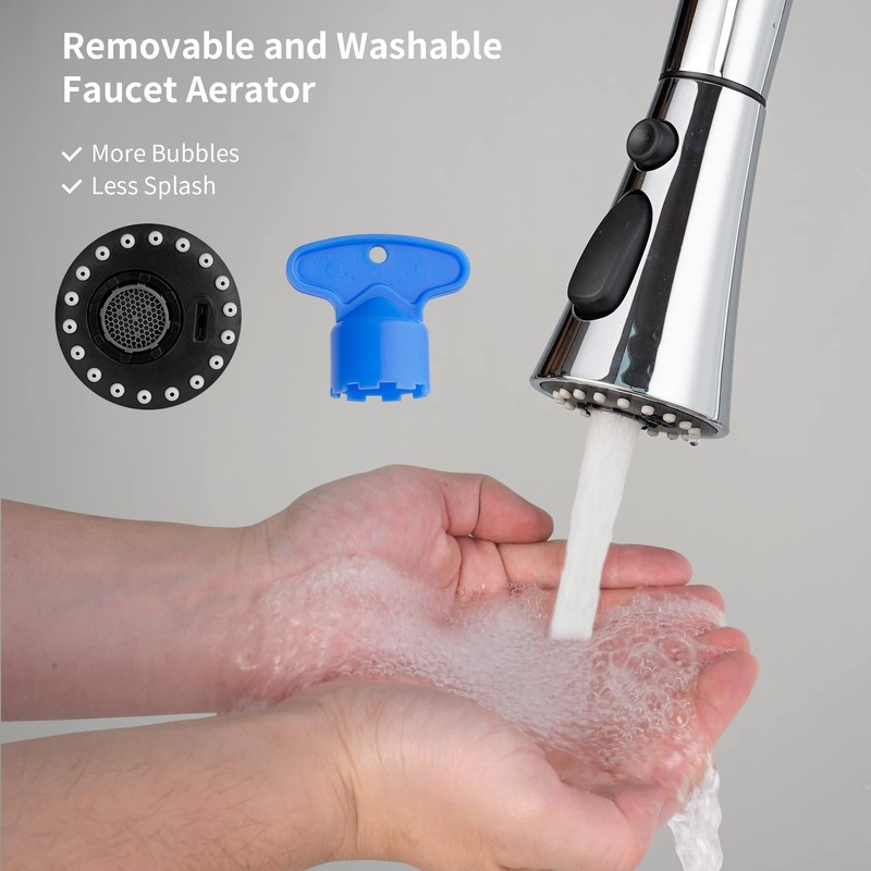 Hibbent Kitchen Faucet Head Replacement, Pull Down Kitchen Spray Head