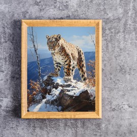 SVINOILER Paint by Numbers for Adults, Animal Leopard, Autumn Forest Snow Scene, Acrylic Oil Painting by Numbers Kits for Beginner Art Crafts Canvas for Home Decor, 40x50cm