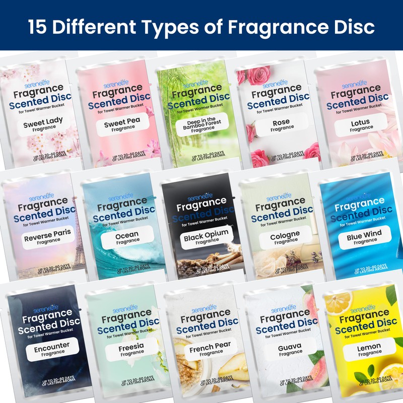 SereneLife 15 Fragrant Scented Discs - Eco-Friendly, Long-Lasting Air Fresheners