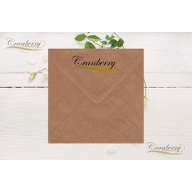 25 Pack 5” x 5” Ribbed Envelopes Square 130mm x 130mm Gummed Textured Kraft