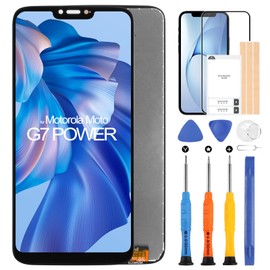 for Motorola Moto G7 Power Screen Replacement, LCD Display for Motorola Moto G7 Power XT1955-5 XT1955-6 6.2 inch Touch Screen Digitizer Glass Full Assembly with Repair Tools