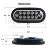 6 Inch Oval Dual Revolution LED Tail Lights Red Stop
