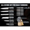 14 PCS Knife Set with Wood Block - Stainless Steel