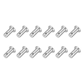 uxcell 12Pcs 1/4" x 1/2" Single Hole Clevis Pins, 304 Stainless Steel Flat Head Clevis Pins Hitch Pin for Trailer Latch, Mechanics Repair, Furniture Installation, Industrial Equipment