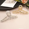 2 Pieces Rhinestone Claw Clip for Women, Gold and Sliver