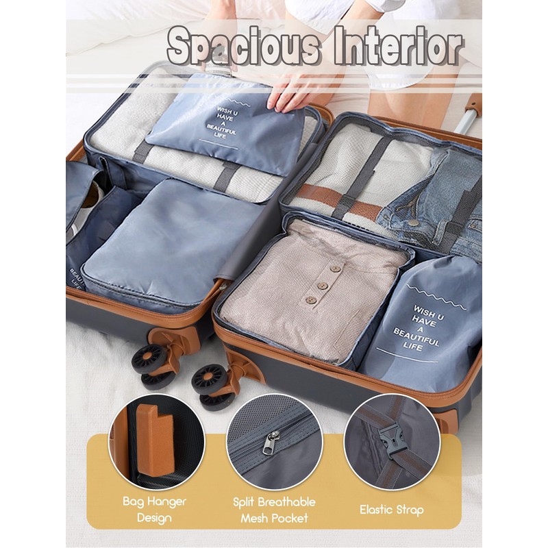CONCEPTEN Luggage Sets 5 Piece, Suitcases with Wheels, Hardshell Suitcase