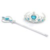 Kuzhi Princess Elsa Crown Tiara and Wand Set — Silver