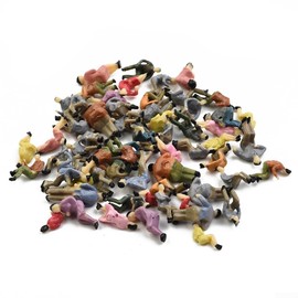 60 Pieces Standing Sitting Passenger Figurine Painted Figure Model Train Layout HO Scale 1:87