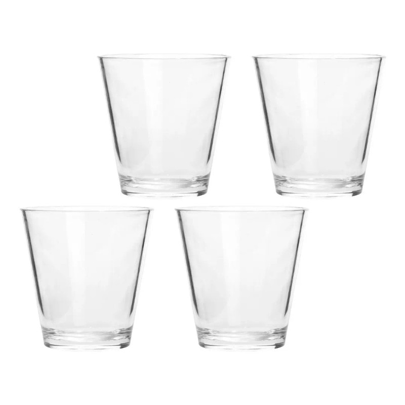 Home Ideas Set 4 Vasos Old Fashioned Liso Acrilico 440