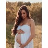 YnimioAOX YnimioAOX Women's Off Shoulder Strapless Sweetheart Maternity Dress for