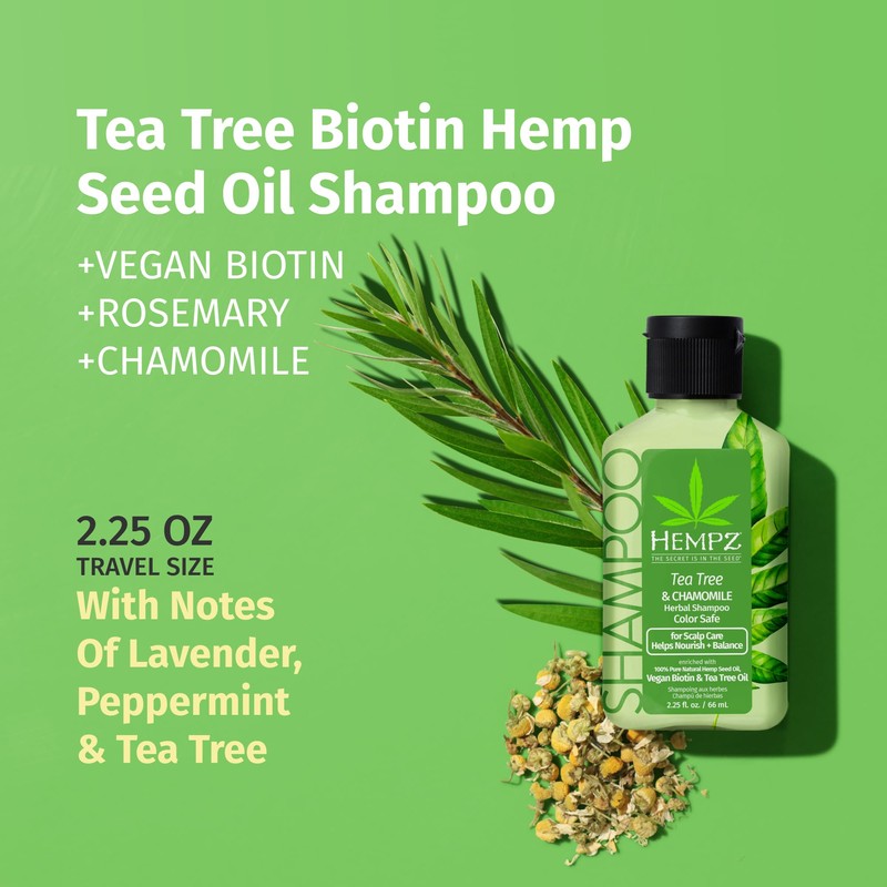HEMPZ Tea Tree & Chamomile Herbal Hair Shampoo - Gentle