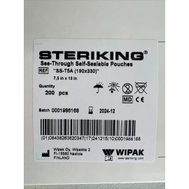 Wipak 200 - 7.5" x 13" See-Though, Self-Sealing Sterilization Pouches SS-T5A