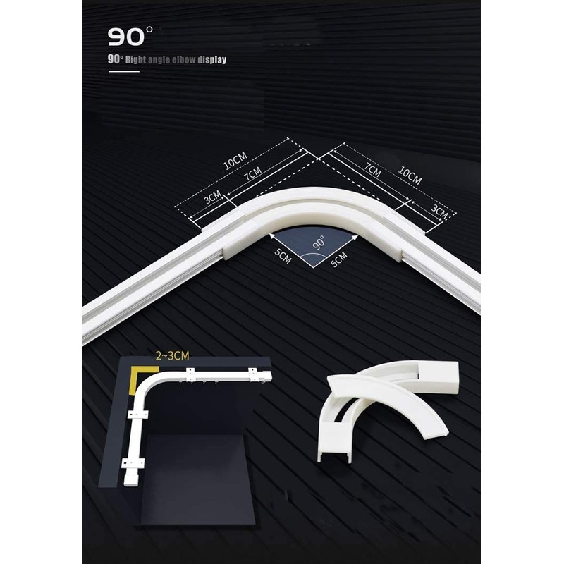 6ft-12ft Upgraded Aluminum Curtain Track, Ceiling or Wall mount, Curtain