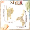 Formery Rhinestone Butterfly Hair Claws Gold Pearl Fishtail Hair Clip
