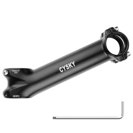 CYSKY 31.8 Bike Stem 140mm 150mm Extra Length 7° 12° 17° 25° Degree for 31.8mm Handlebar Clamp 1-1/8 28.6mm Steer Tube, for Road Bike, Mountain Bike, Gravel, Hybrid, E-Bikes (25 Degree, 150mm)
