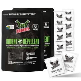 Extra-Strength Mouse Repellent Deterrent Pouches, USDA 99% Biobased, Peppermint & Rosemary Oils Repel Mice Nesting in Car, RV, Boat, Garage, Shed, Cabin Made in The USA (12 Pack)