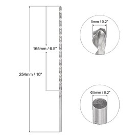 sourcing map Spiral Drill Bit Extra Long High-Speed Steel 5 x 254 mm Pack of 1