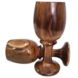 collectiblesBuy Handmade Wooden Drinking Wine Goblet Cup Rustic Vintage Wine Toasting Glass Set of 2