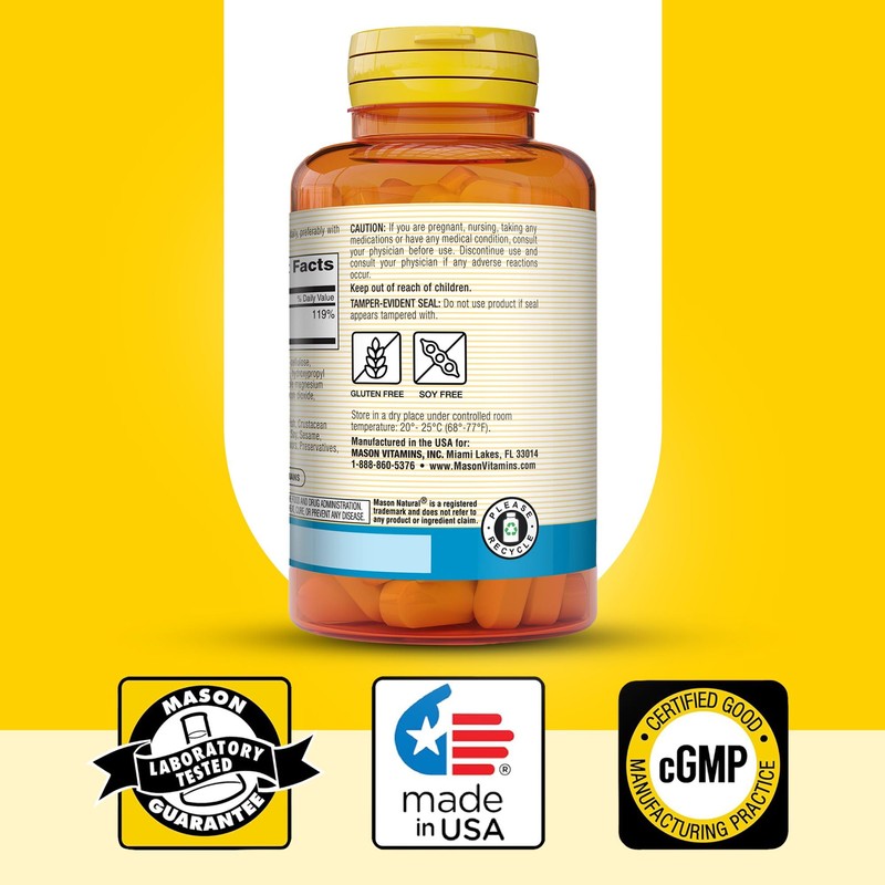 Mason Natural Magnesium 500 mg Extra Strength, 100,Day Supply, 1