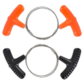 Vesaneae 2 PCS Stainless Steel Wire Saw, Emergency Chain Saw with Handle, Hand Pocket String Rope Saw for Outdoor Wood Camping Hiking Fishing Tool