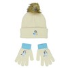 Bluey Big Kids Knit Hat and Gloves Set (White, One