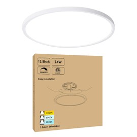 CycevSun 15.8 Inch Dimmable LED Ceiling Light Flush Mount, Low Profile 24W 3000K-4000K-5000K 3 Color Temperature Selectable,120V, Bright 2400LM, ETL Listed