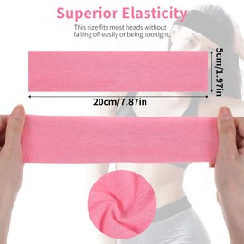 Mabor 3Pcs Non Slip Headbands Soft Elastic Head Bands for Women Girls Wide Stretchy Headband for Yoga Workout Sports Gym White Pink Blue Sweat Headbands Trendy Hair Accessories